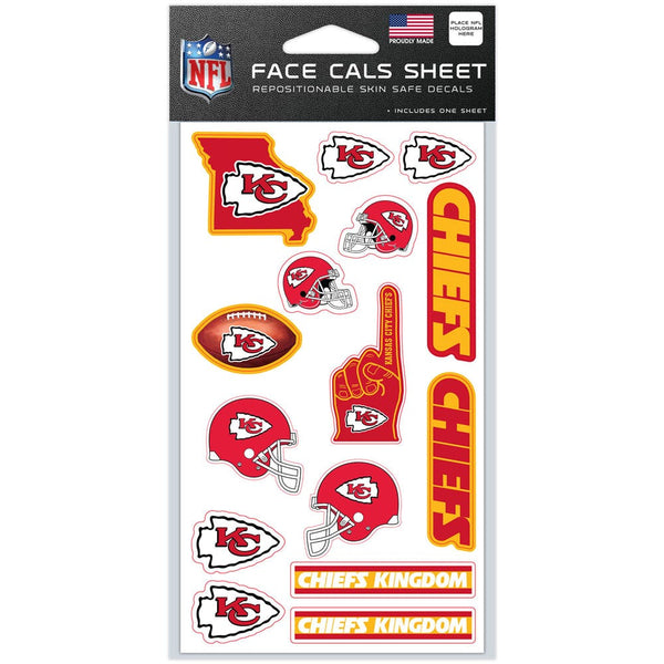 Kansas City Chiefs Face Cals 4" x 7"