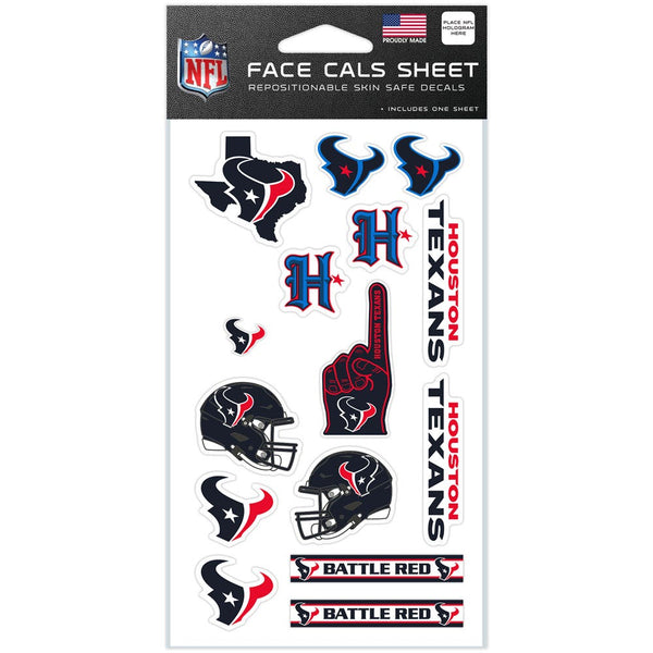 Houston Texans Face Cals 4" x 7"