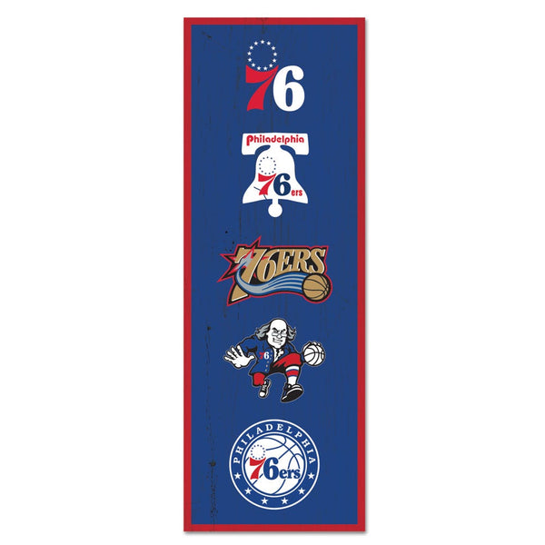 Philadelphia 76ers Wood Sign 6" x 17"
