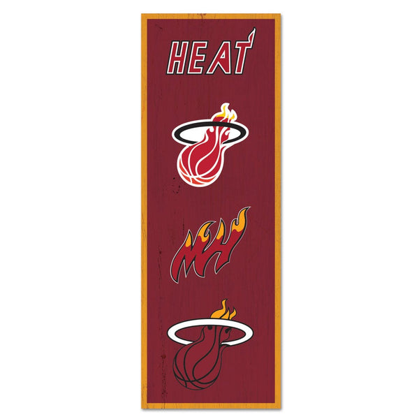Miami Heat Wood Sign 6" x 17"