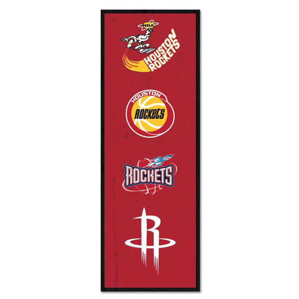 Houston Rockets Wood Sign 6" x 17"