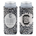 South Carolina Gamecocks Snow Leopard 12 oz Slim Can Cooler