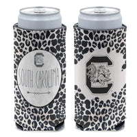 South Carolina Gamecocks Snow Leopard 12 oz Slim Can Cooler