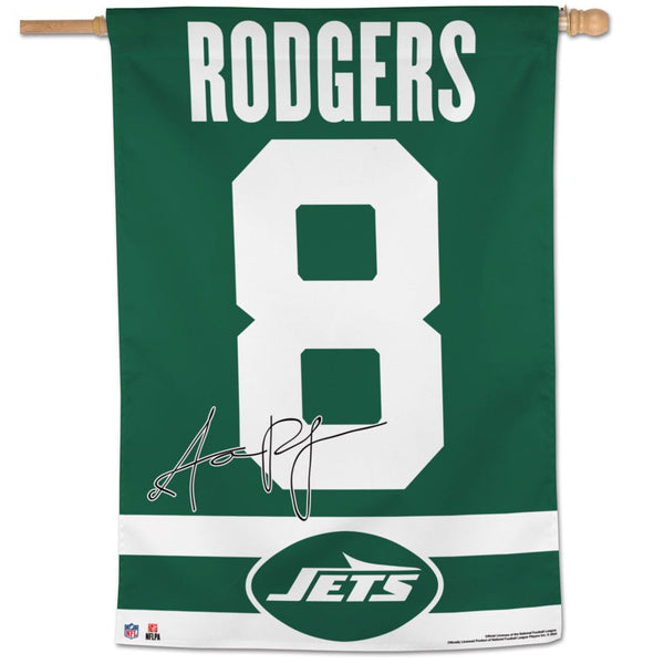 New York Jets Vertical Flag 28" x 40" Aaron Rodgers