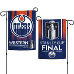 Western Conference Champions Edmonton Oilers Garden Flags 2 sided 12.5" x 18"