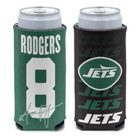 New York Jets 12 oz Slim Can Cooler Aaron Rodgers