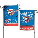 Western Conference Champions Oklahoma City Thunder 2025 NBA Western Co Garden Flags 2 sided 12.5" x 18"