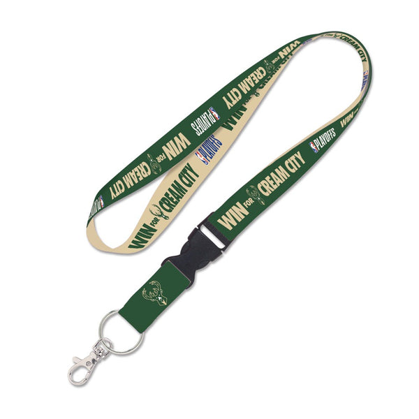 NBA Playoffs Milwaukee Bucks Lanyard w/detachable buckle 1"