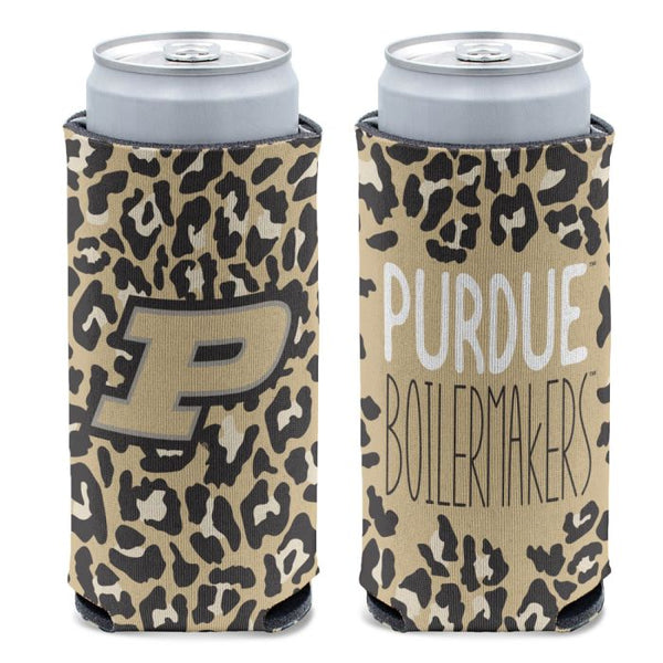 Wholesale-Purdue Boilermakers Leopard 12 oz Slim Can Cooler