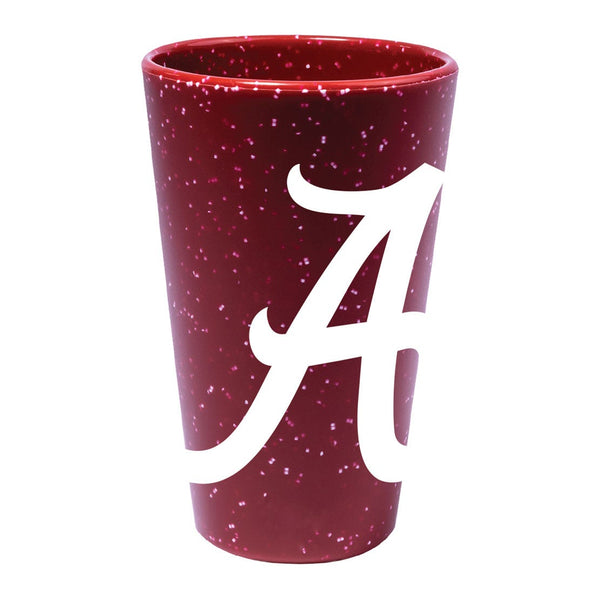 Alabama Crimson Tide RED SPECKLE 16 oz Silicone Pint Glass
