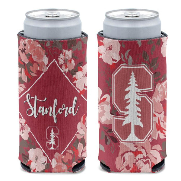 Wholesale-Stanford Cardinal Floral 12 oz Slim Can Cooler