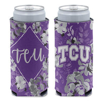 Wholesale-TCU Horned Frogs FLORAL 12 oz Slim Can Cooler