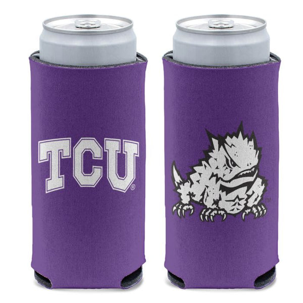 Wholesale-TCU Horned Frogs LOGOS 12 oz Slim Can Cooler