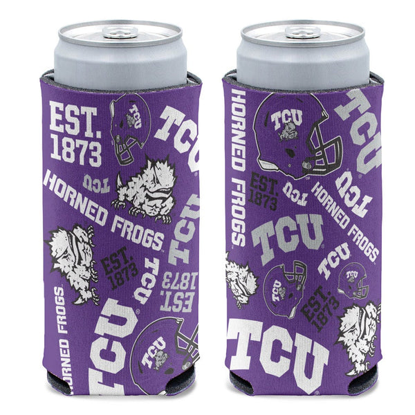TCU Horned Frogs 12 oz Slim Can Cooler