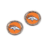 Denver Broncos Earrings Jewelry Carded Round