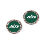 New York Jets Earrings Jewelry Carded Round