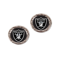 Las Vegas Raiders Earrings Jewelry Carded Round