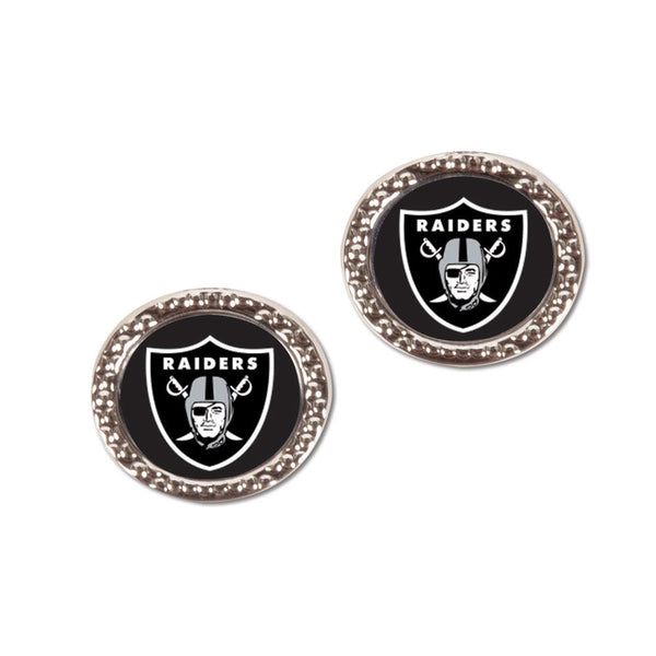 Las Vegas Raiders Earrings Jewelry Carded Round