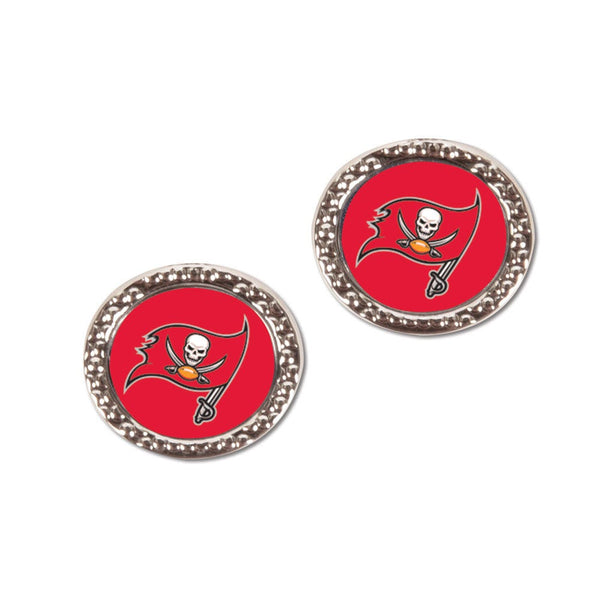 Tampa Bay Buccaneers Earrings Jewelry Carded Round