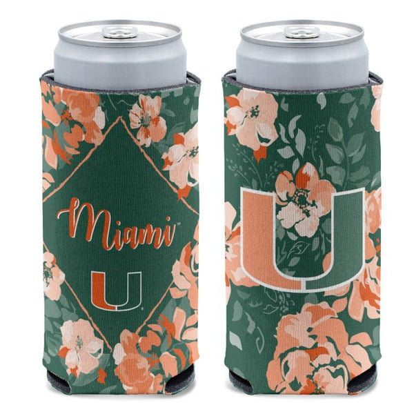 Wholesale-Miami Hurricanes FLORAL 12 oz Slim Can Cooler