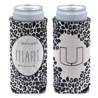 Miami Hurricanes SNOW LEOPARD 12 oz Slim Can Cooler