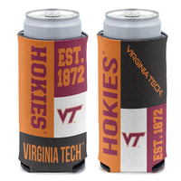 Wholesale-Virginia Tech Hokies BLOCK 12 oz Slim Can Cooler