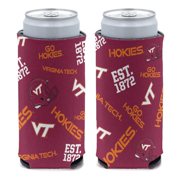 Wholesale-Virginia Tech Hokies SCATTERPRINT 12 oz Slim Can Cooler