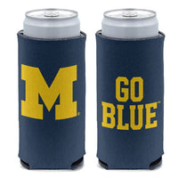 Wholesale-Michigan Wolverines LOGOS 12 oz Slim Can Cooler