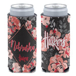 Wholesale-Nebraska Cornhuskers FLORAL 12 oz Slim Can Cooler