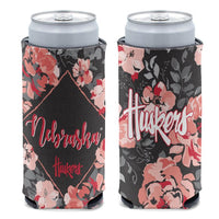 Wholesale-Nebraska Cornhuskers FLORAL 12 oz Slim Can Cooler