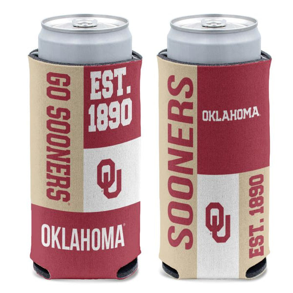 Wholesale-Oklahoma Sooners BLOCK 12 oz Slim Can Cooler