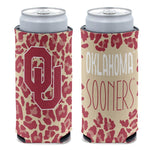 Wholesale-Oklahoma Sooners LEOPARD 12 oz Slim Can Cooler