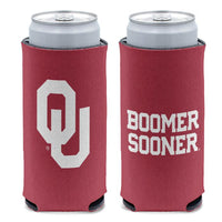 Wholesale-Oklahoma Sooners LOGOS 12 oz Slim Can Cooler