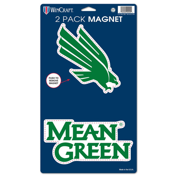 North Texas Mean Green 2 Pack Magnets 5" x  9"