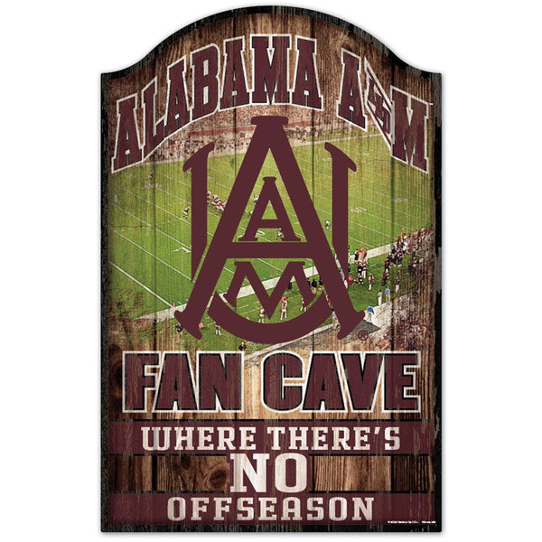 Alabama A&M Bulldogs FAN CAVE Wood Sign 11" x 17" 1/4" thick