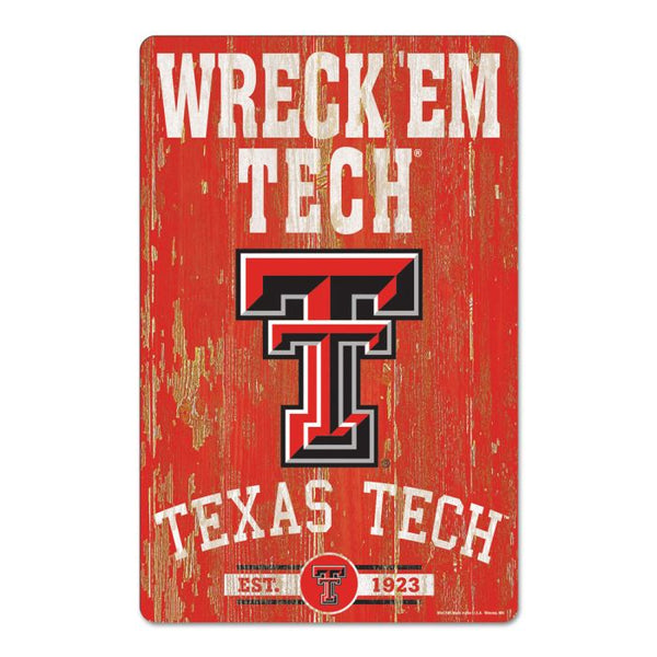 Wholesale-Texas Tech Red Raiders SLOGAN Wood Sign 11" x 17" 1/4" thick