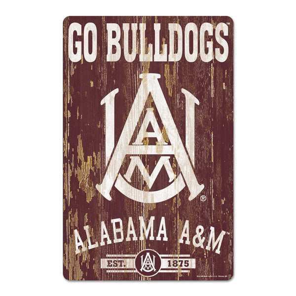 Alabama A&M Bulldogs SLOGAN Wood Sign 11" x 17" 1/4" thick