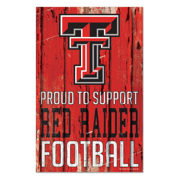 Wholesale-Texas Tech Red Raiders PROUD Wood Sign 11" x 17" 1/4" thick