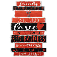 Wholesale-Texas Tech Red Raiders PLANK WOOD SIGN Wood Sign 11" x 17" 1/4" thick