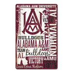 Alabama A&M Bulldogs WORDAGE Wood Sign 11" x 17" 1/4" thick