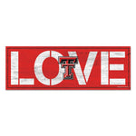 Wholesale-Texas Tech Red Raiders LOVE Wood Sign 8"x23" 1/4" thick