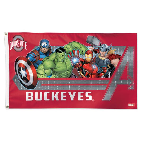 Wholesale-Ohio State Buckeyes / Marvel (c) 2021 MARVEL Flag - Deluxe 3' X 5'