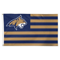 Wholesale-Montana State Bobcats / Stars and Stripes NCAA Flag - Deluxe 3' X 5'