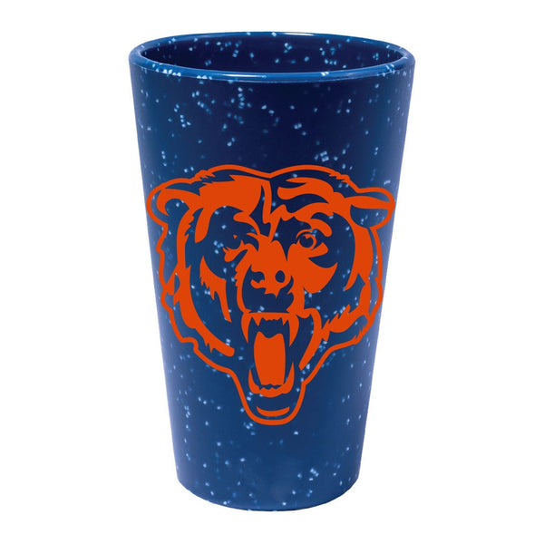 Chicago Bears Blue Speckle 16 oz Silicone Pint Glass