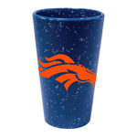 Denver Broncos Blue Speckle 16 oz Silicone Pint Glass