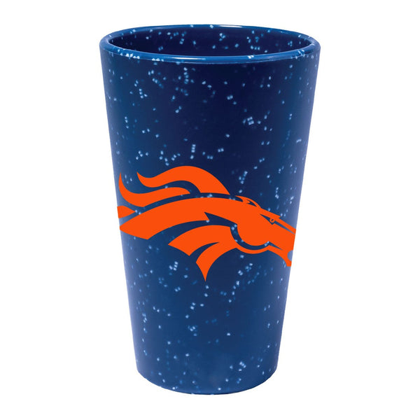 Denver Broncos Blue Speckle 16 oz Silicone Pint Glass