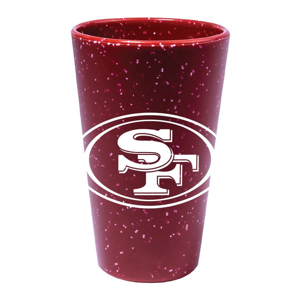 San Francisco 49ers Red Speckle 16 oz Silicone Pint Glass