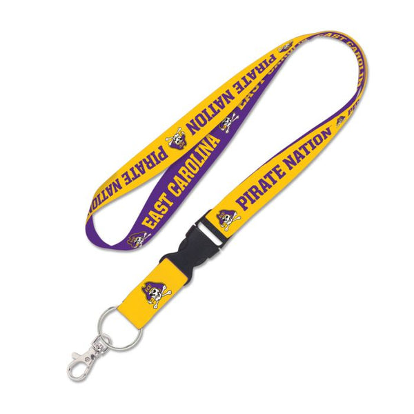 Wholesale-East Carolina Pirates Lanyard w/detachable buckle 1"