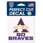 Wholesale-Alcorn State Braves SLOGAN Perfect Cut Color Decal 4" x 4"