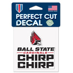 Wholesale-Ball State Cardinals SLOGAN Perfect Cut Color Decal 4" x 4"